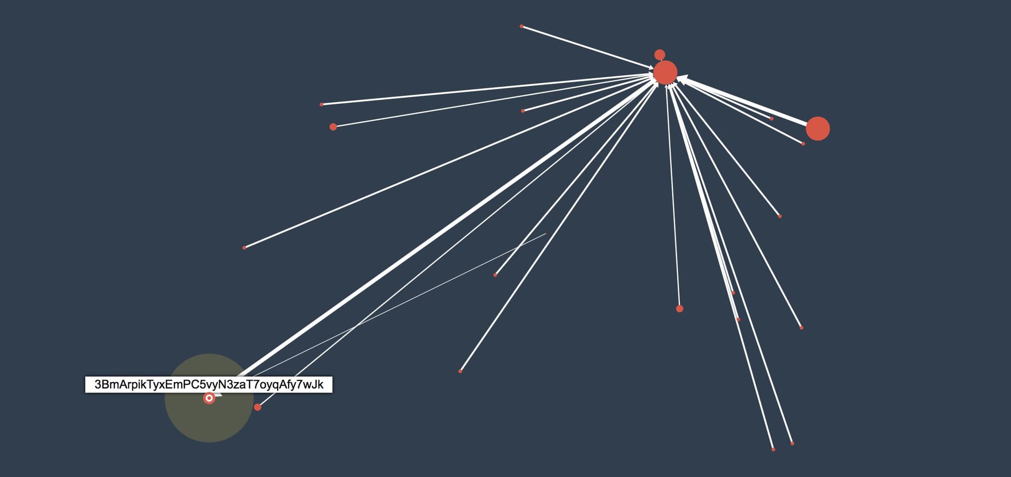 Transaction visualization of the fraudulent wallet