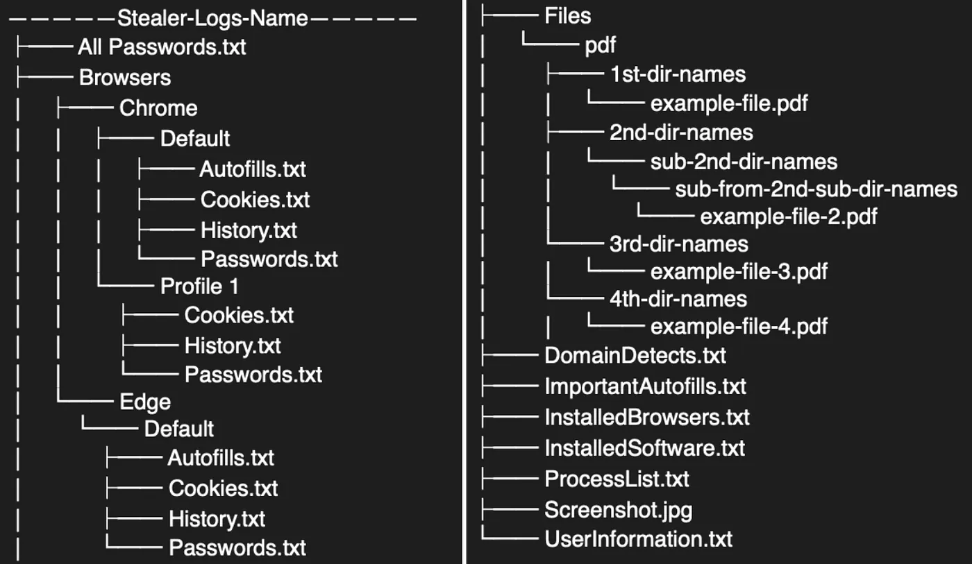 Typical Structure of Files in Stealer Logs by YoKoKho.