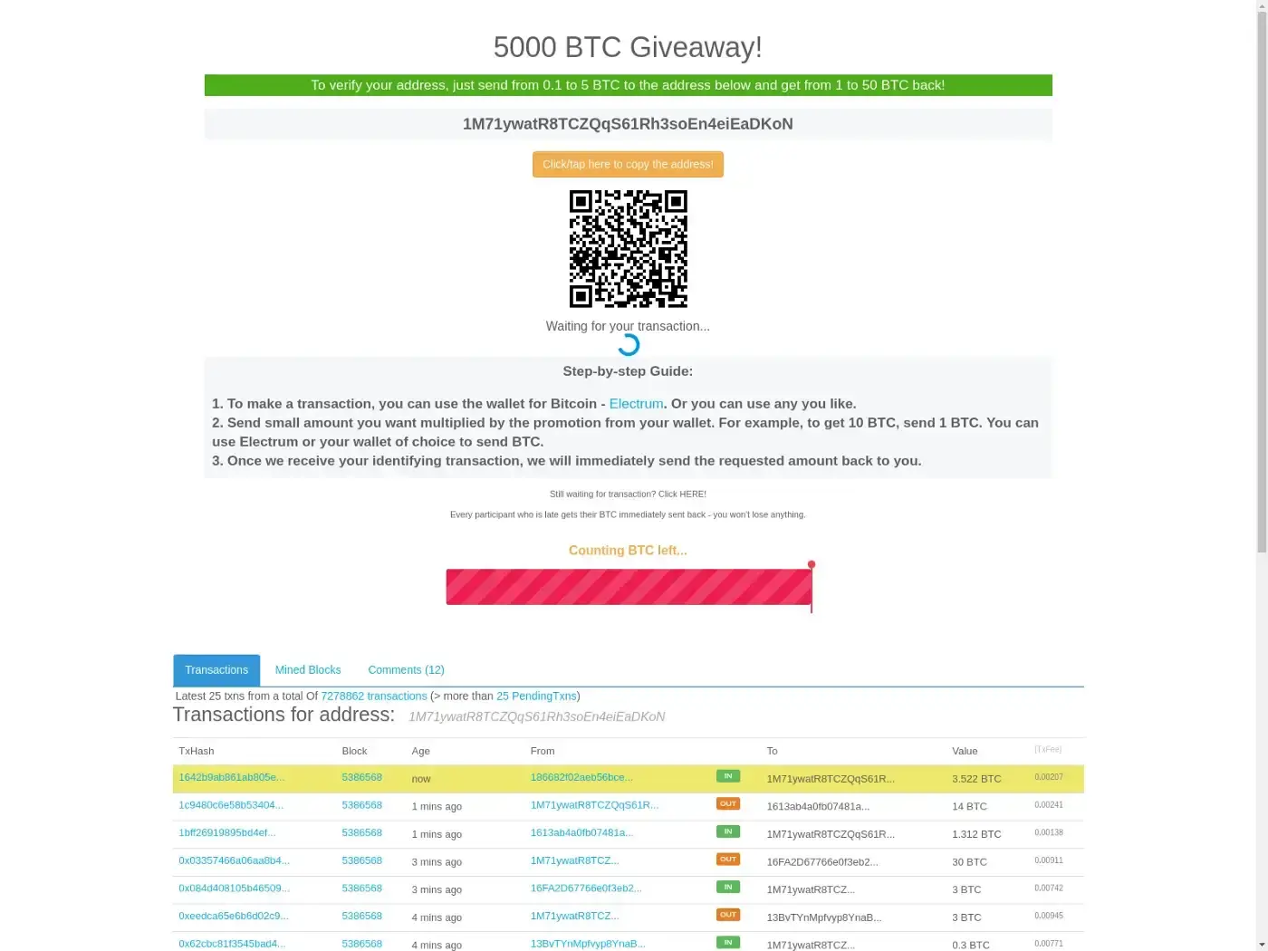 Screenshot of the crypto-promo.com website