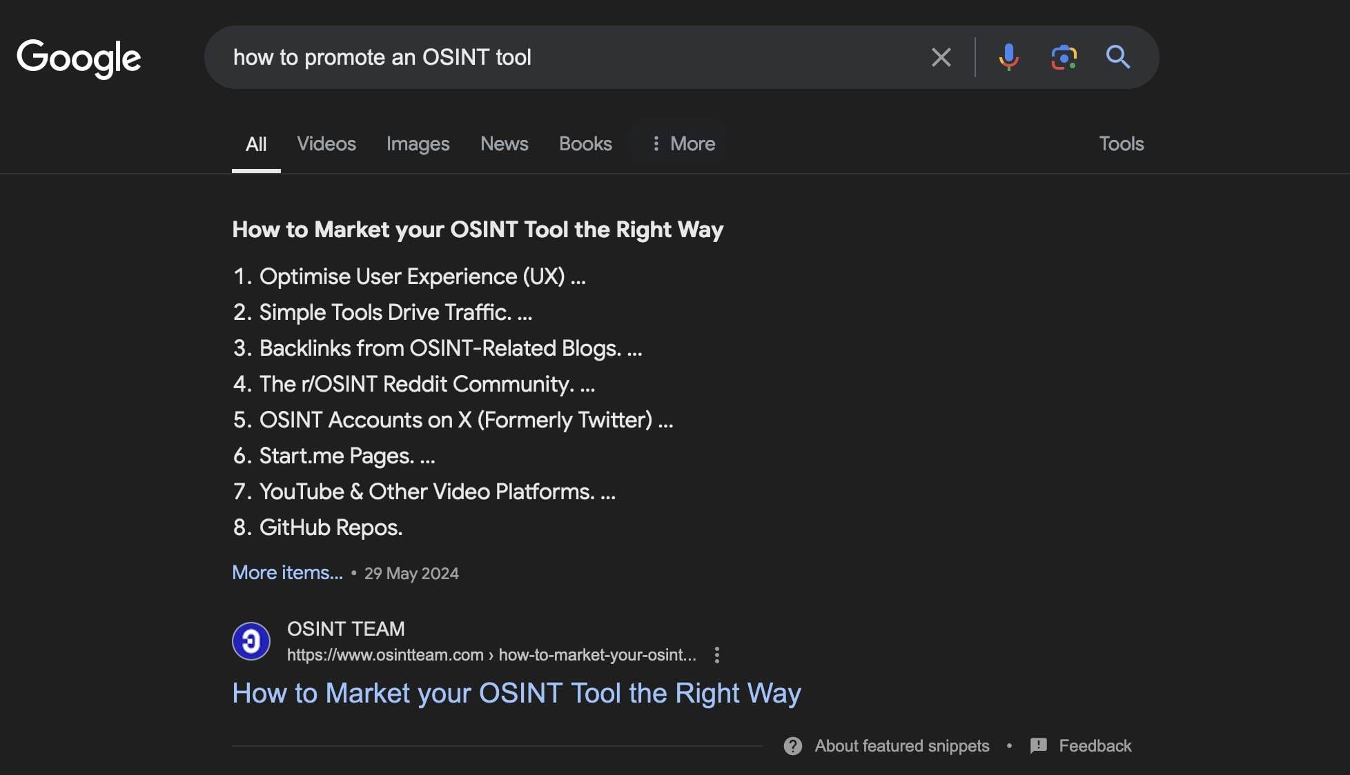 Articles with correct headings hierarchy appear at the top of search results