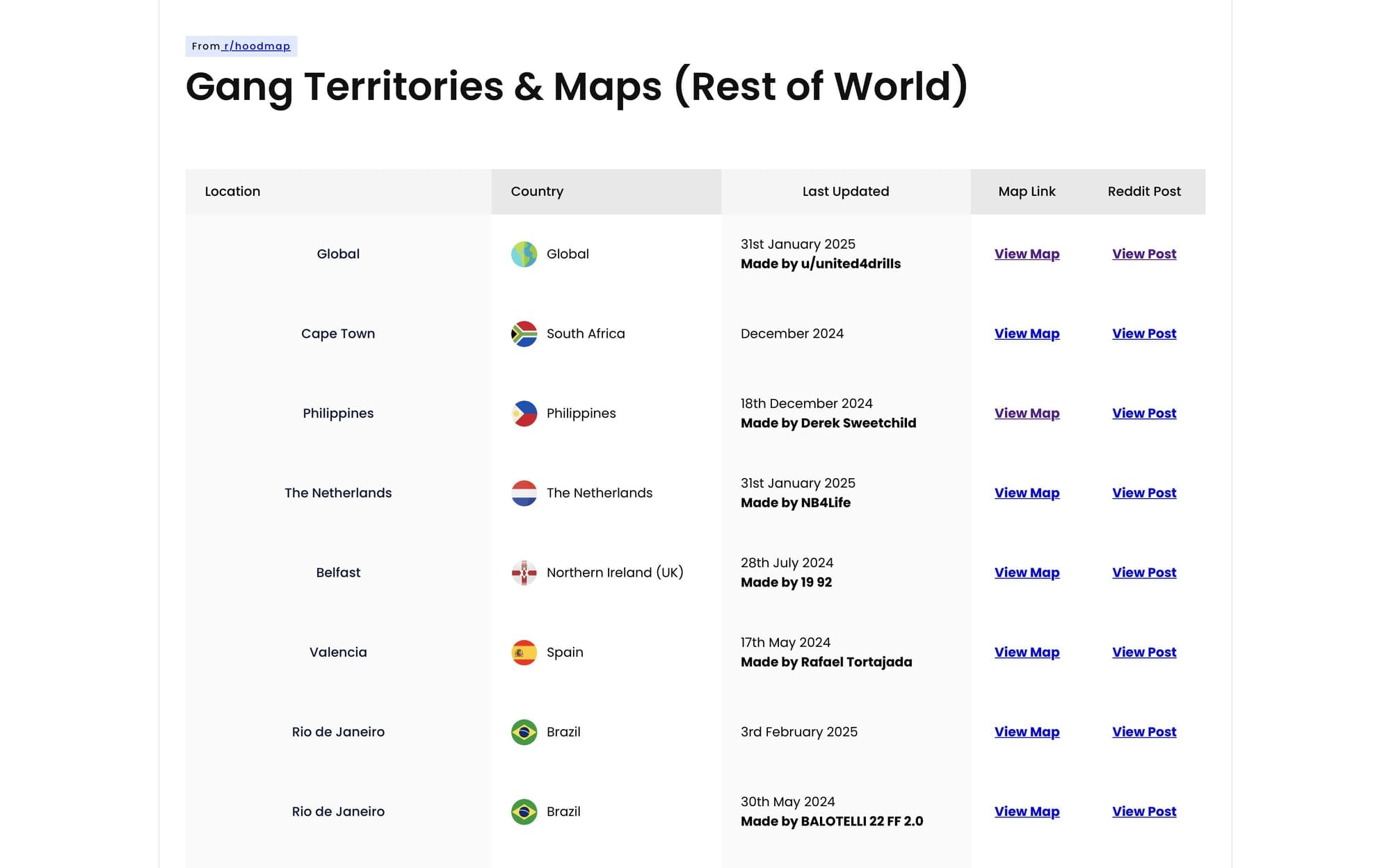 Gang territories and maps from gangmap.com 