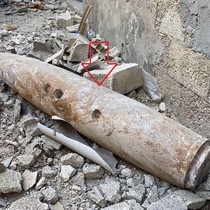 An unexploded ordnance from Gaza. (Image source)